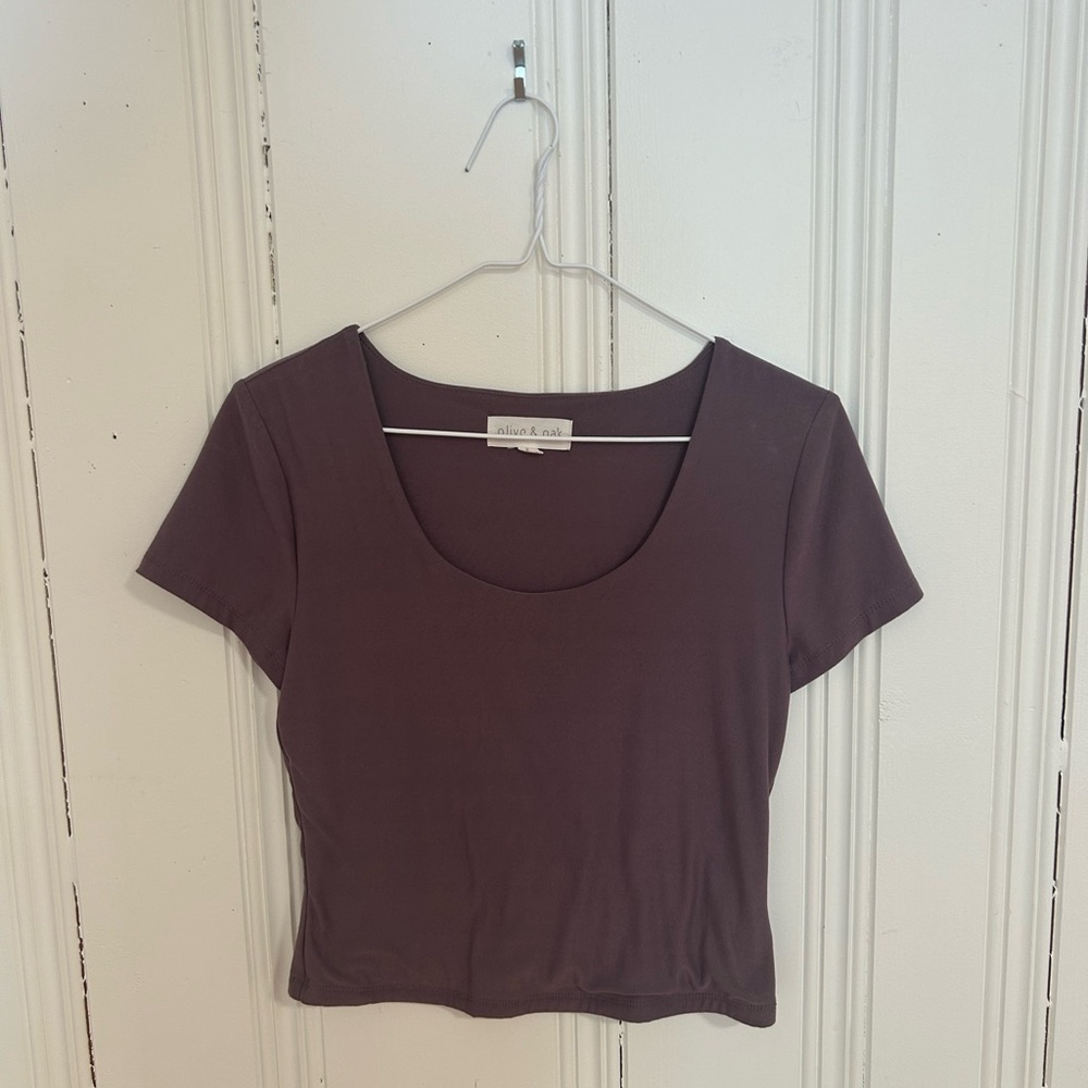 Olive & Oak Deep Purple Crop Top